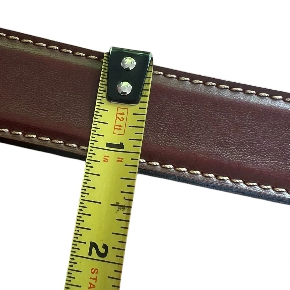 Brown Italian Split Leather Unisex Belt Classic Preppy Casual Style